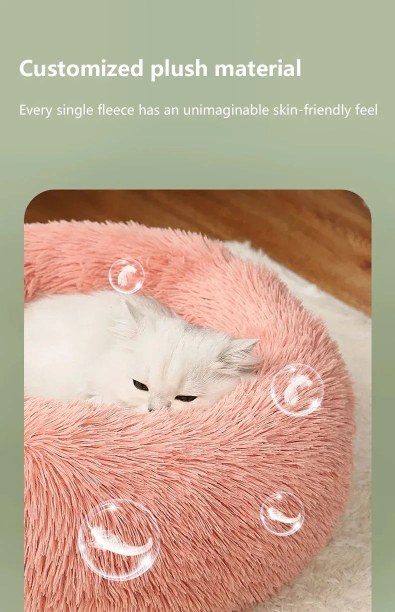 Plush Calming Cat Bed for Comfortable Sleep