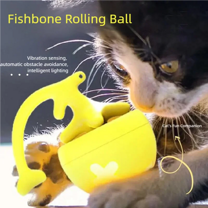 Petzrella Electric Spinning Fish-Bone Cat Ball Toy