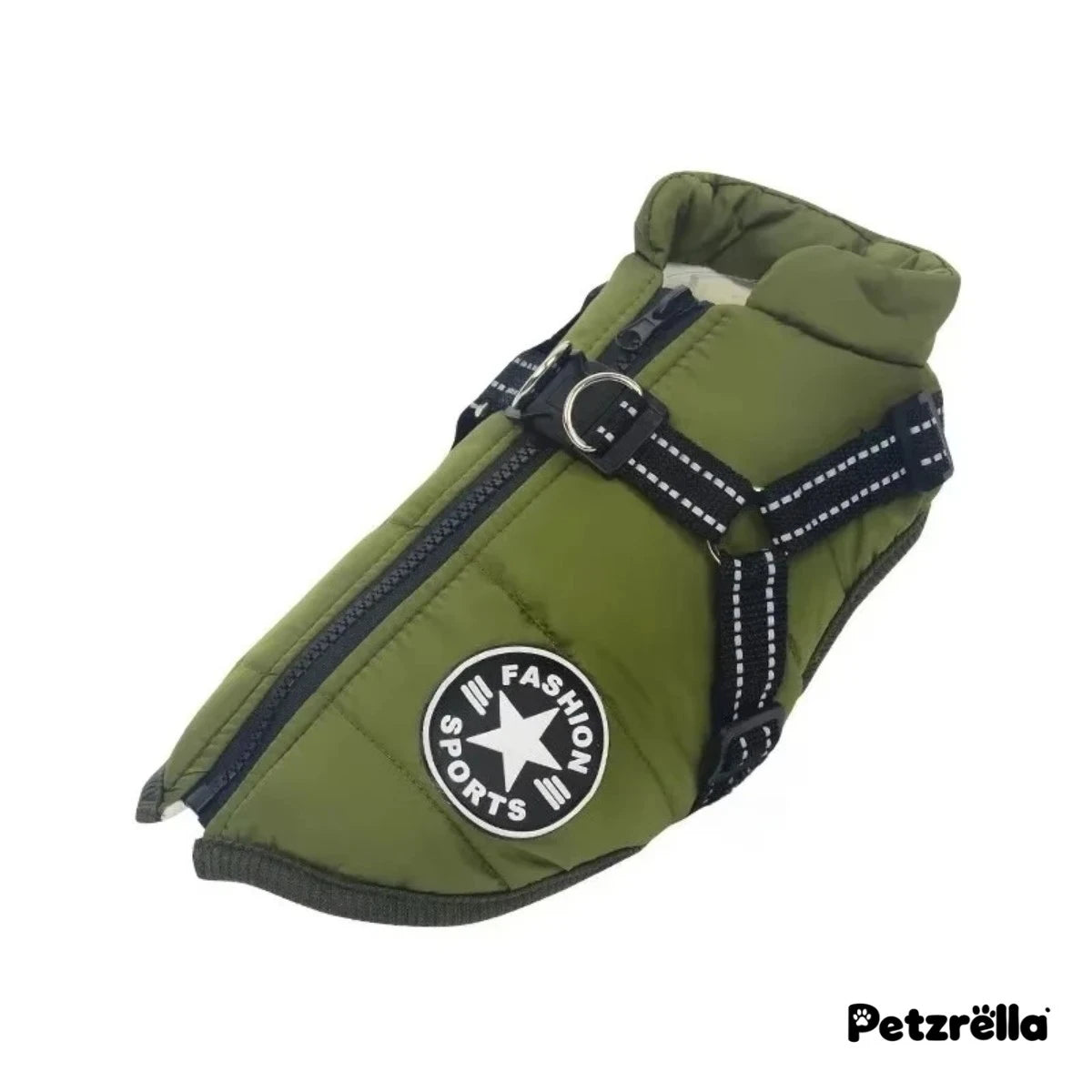 Petzrella Winter Dog Jacket with Built-In Harness – Waterproof
