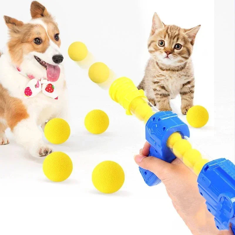 Plush Ball Shooter Toy for Cats & Small Dogs