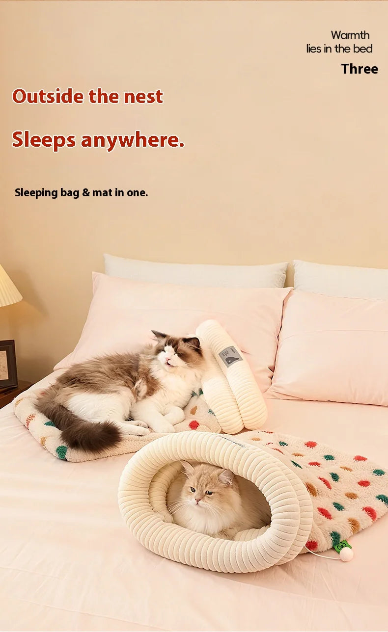 Plush Secure Cat Sleeping Bag