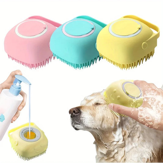 Petzrella Silikon Shampoo-Bürste mit Spender