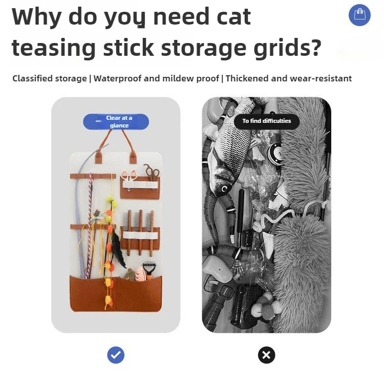 Wall-Mounted Cat Toy Storage Organizer