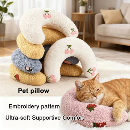 Petzrella U-Shape Pet Calming Pillow – Soft Neck Support for Cats & Dogs