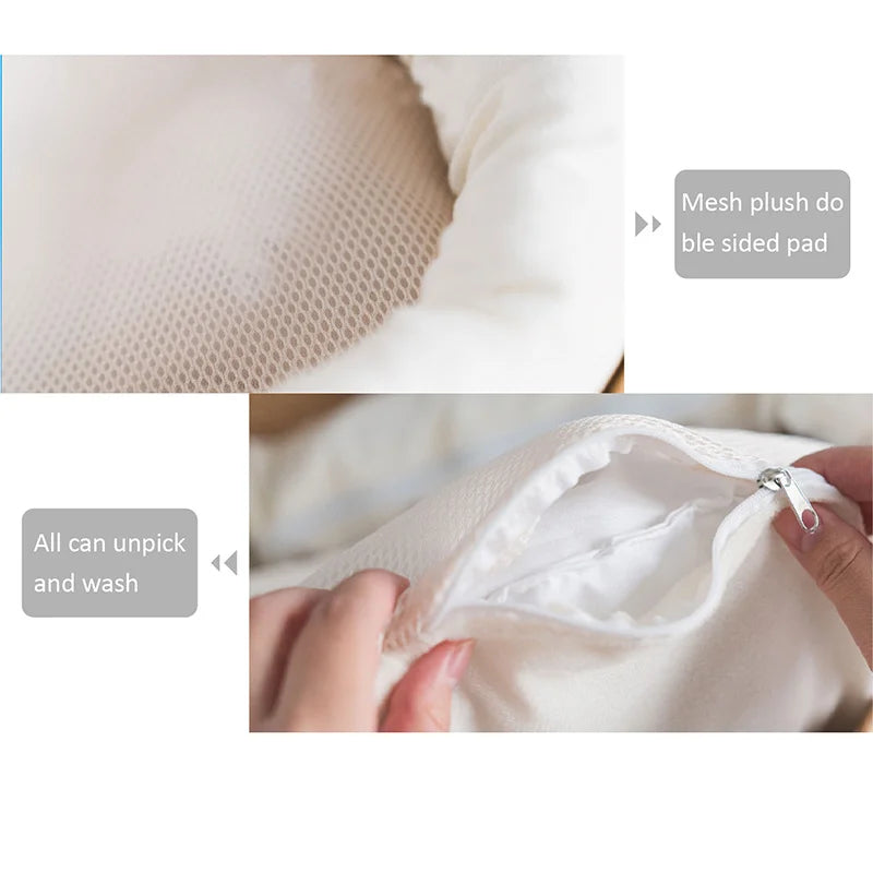 Breathable Cotton Pet Bed with Woven Basket Design