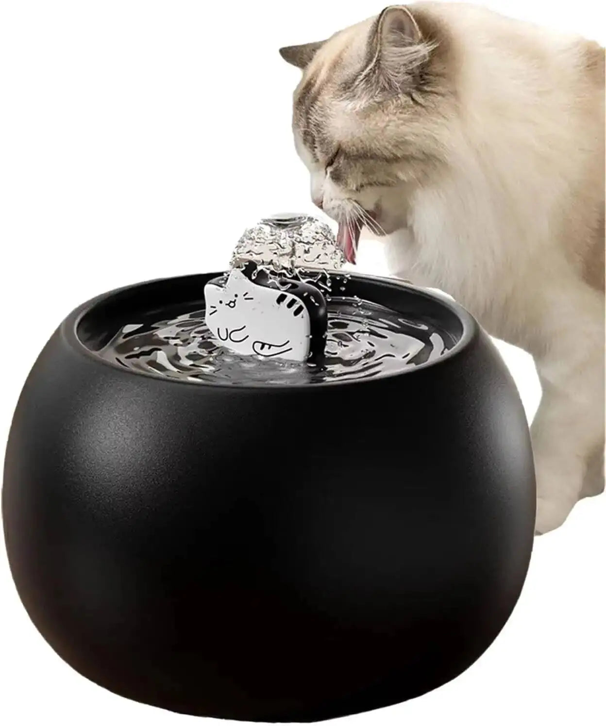 Ceramic Cat Water Fountain – Quiet Pump & 5-Stage Filter