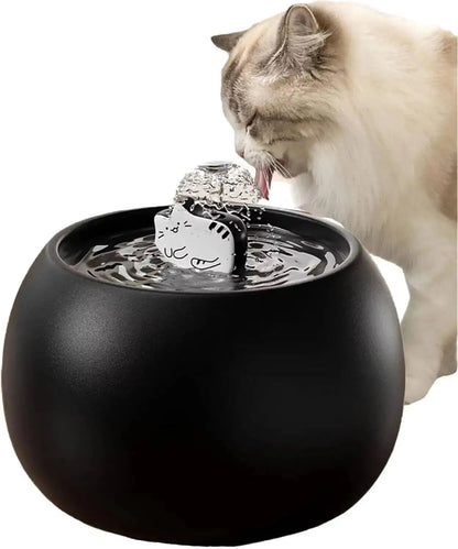 Ceramic Cat Water Fountain – Quiet Pump & 5-Stage Filter