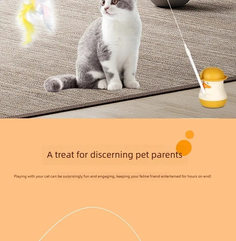 Cute Duckling Cat Teaser Stick