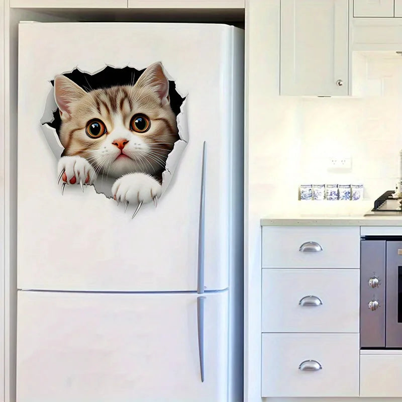 3D Cute Cat Toilet Sticker Bathroom Decor
