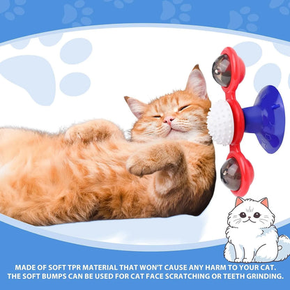 Petzrella Interactive Windmill Cat Toy with LED Light & Spinning Base