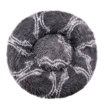 Petzrella Round Plush Pet Bed – Cozy Donut Cushion for Cats & Dogs