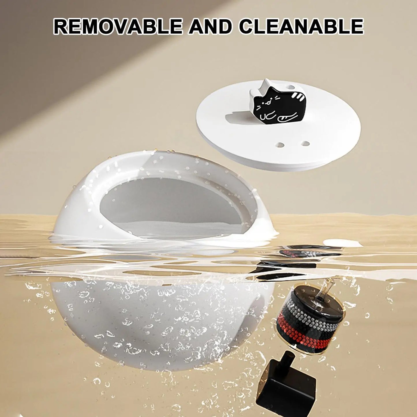 Petzrella 1L Ceramic Cat Water Fountain – 3D Design, Sensor & Filter