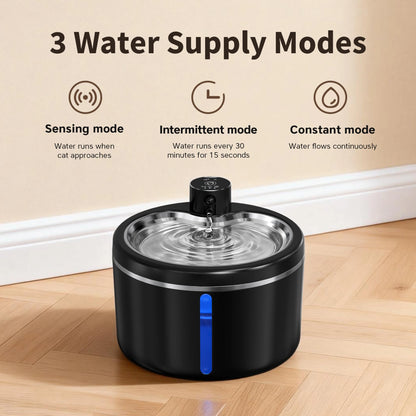 Petzrella 3L Smart Cat Water Fountain – 4000mAh, Auto Sensor & Multi-Filter