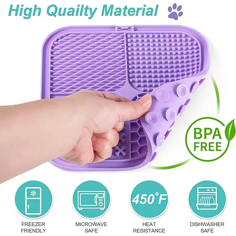 Petzrella Anti-Schling-Lick-Matte – Silikonunterlage für Hunde & Katzen