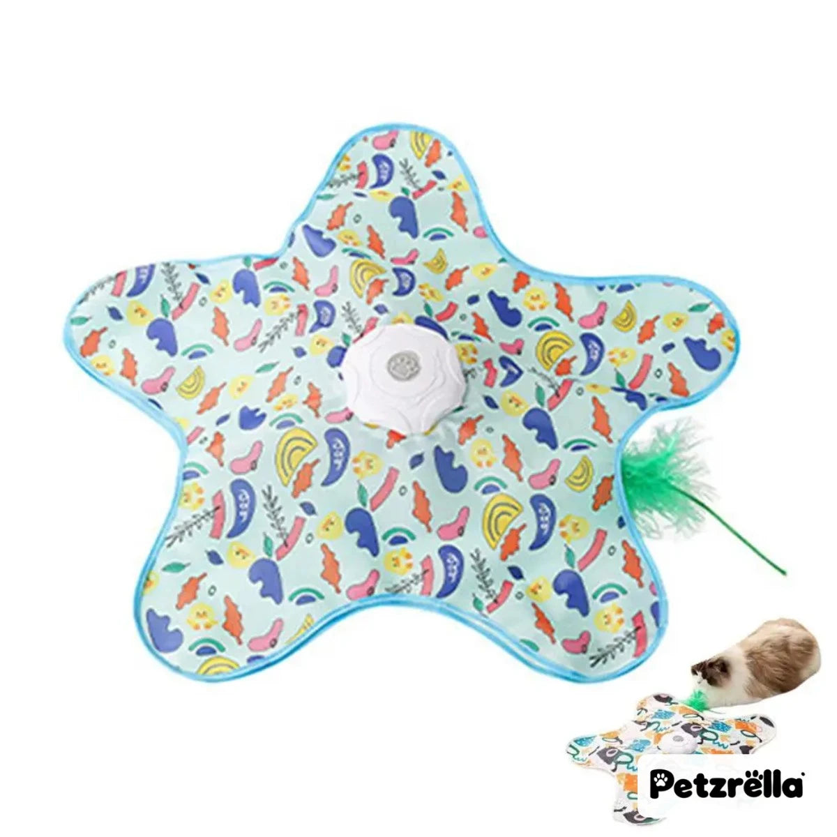 Petzrella Hide-and-Seek Cat Toy – Moving Mouse and Feathers