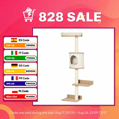 Petzrella Wall-Mounted Cat Tree with Platforms & Scratching Posts