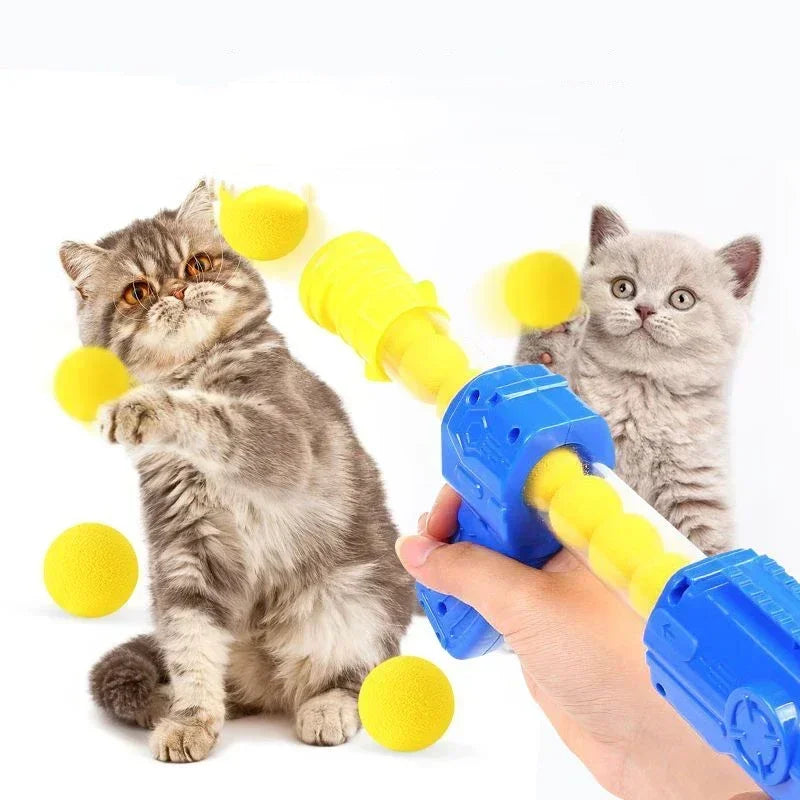Plush Ball Shooter Toy for Cats & Small Dogs