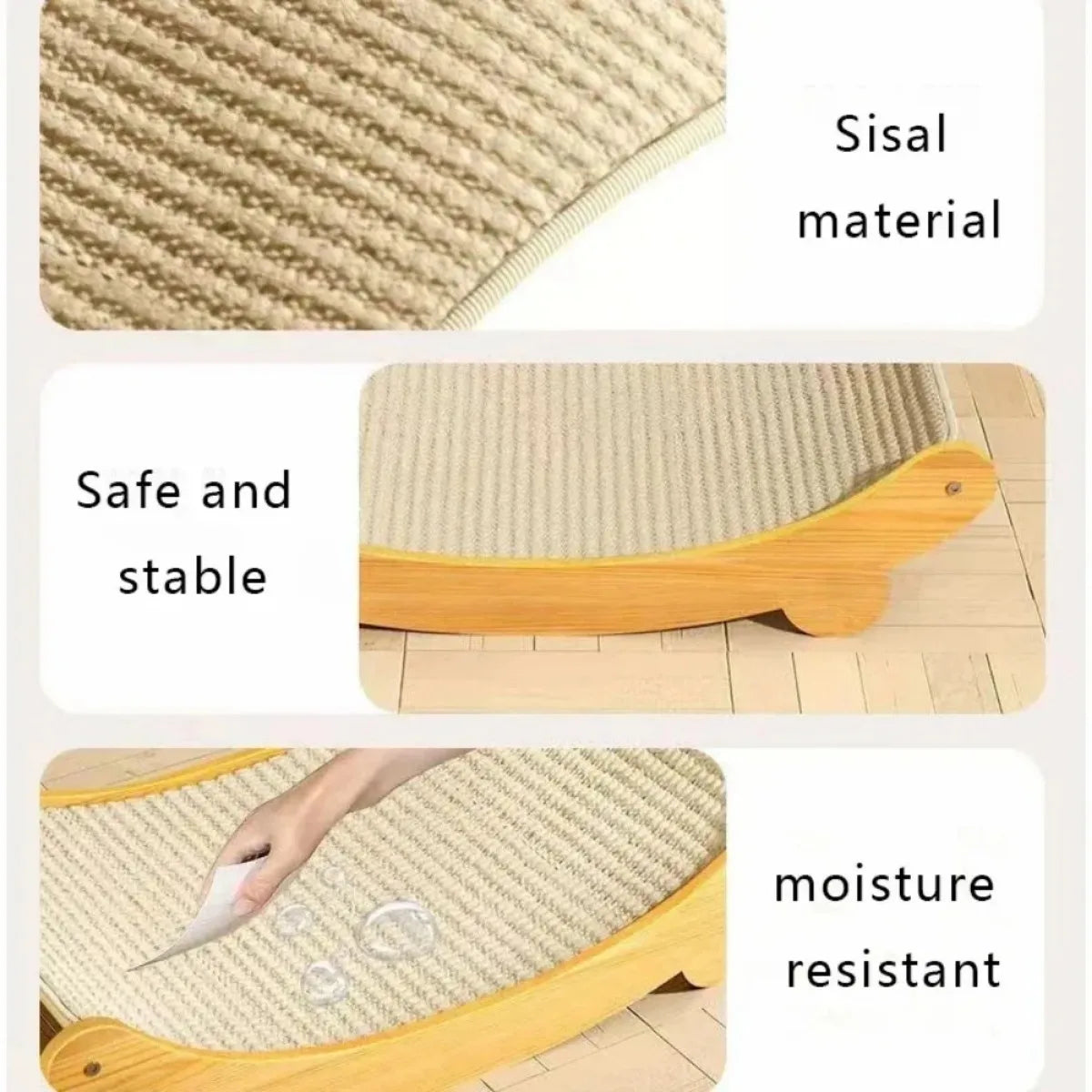 Wooden Sisal Cat Scratcher Bed