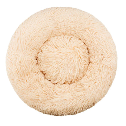 Petzrella Round Plush Pet Bed – Cozy Donut Cushion for Cats & Dogs