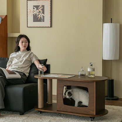 Beautiful Table Above, Cozy Cat Den Below