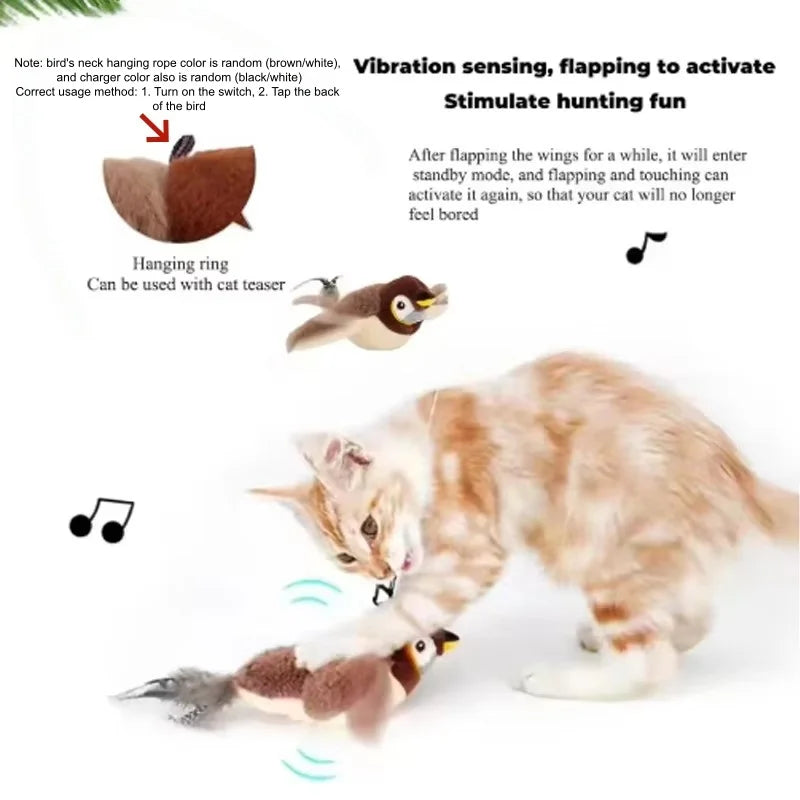 Plush Bird Interactive Toy for Cats