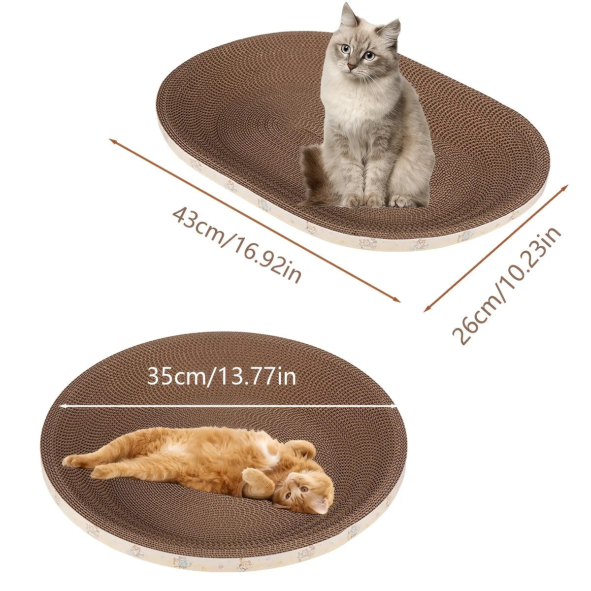 Oval Cardboard Cat Scratcher Pad