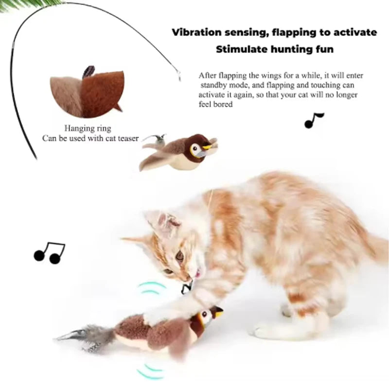 Plush Bird Interactive Toy for Cats