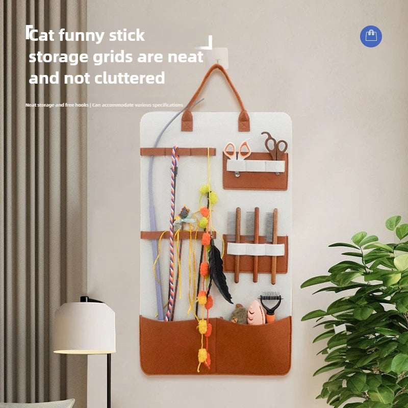 Wall-Mounted Cat Toy Storage Organizer
