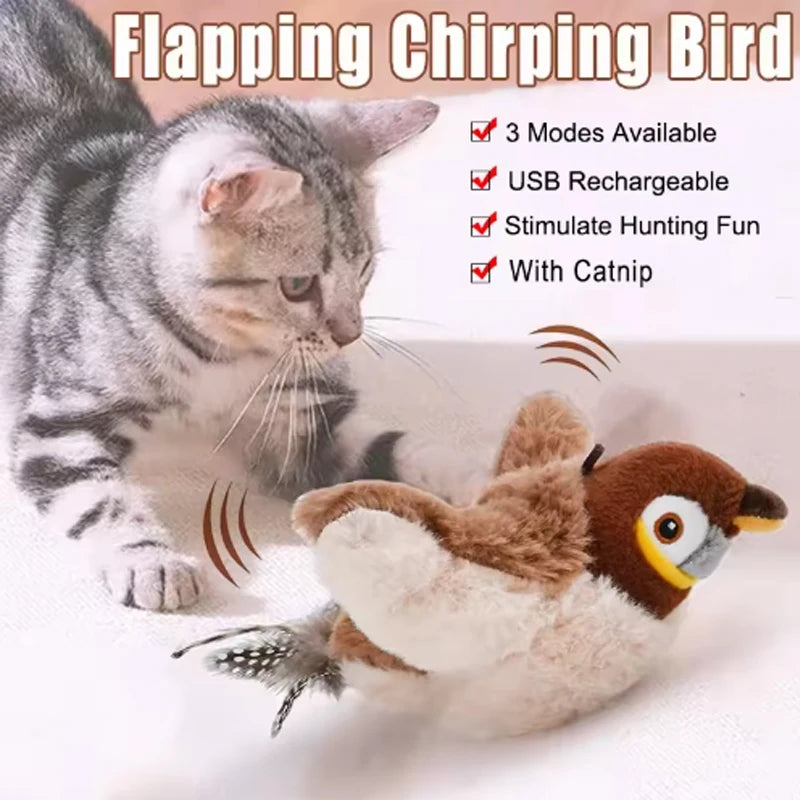 Plush Bird Interactive Toy for Cats
