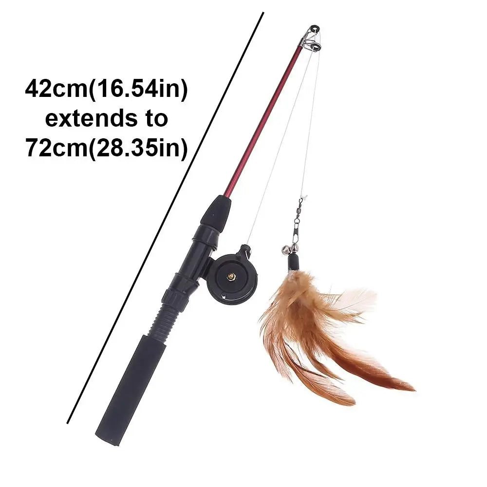 Retractable Fishing Rod Cat Toy
