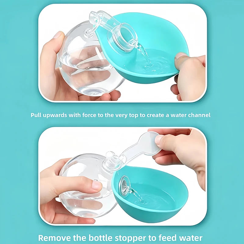 Petzrella Dog Water Bottle – Foldable Silicone Bowl, 285ml Leak-Proof Travel Cup