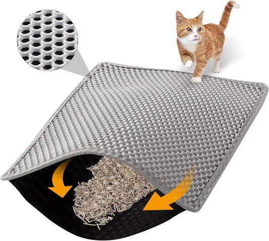 Honeycomb Cat Litter Mat – Waterproof Double-Layer Trap System