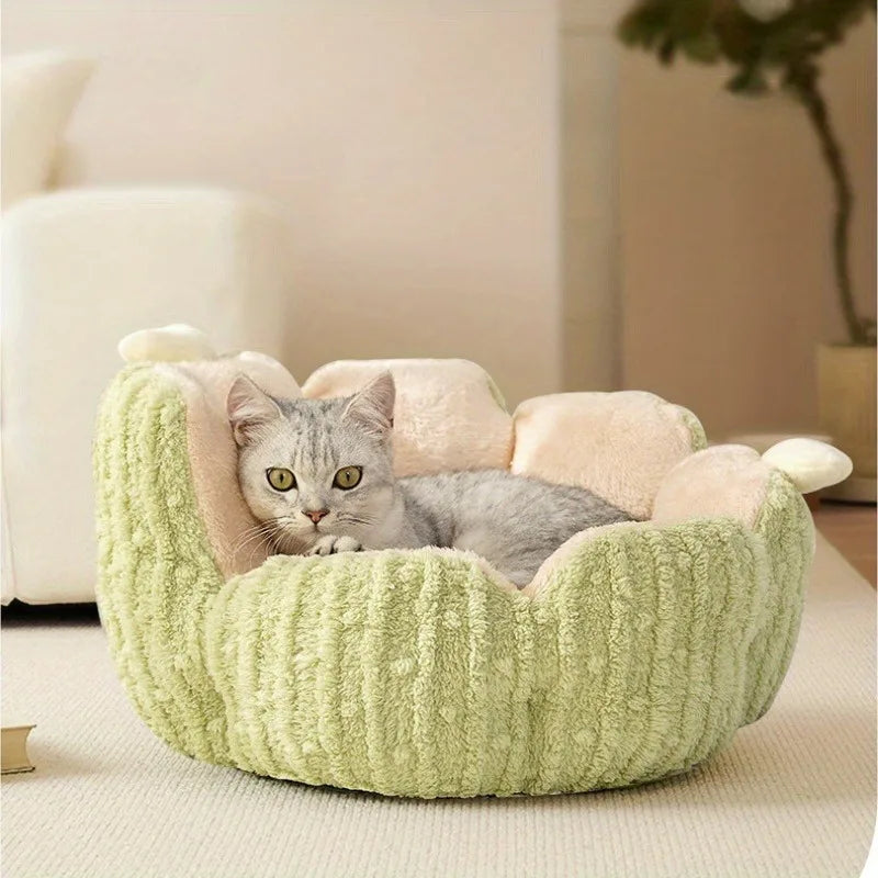 Breathable Plush Cat Bed