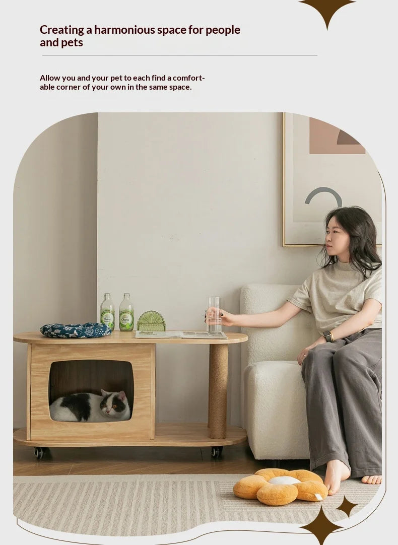 Beautiful Table Above, Cozy Cat Den Below