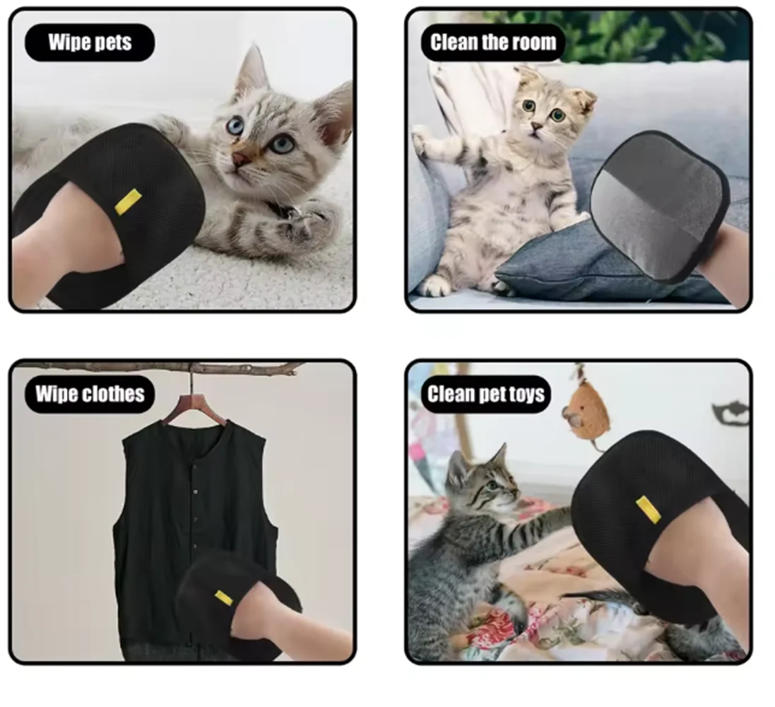 Double-Sided Pet Grooming Gloves