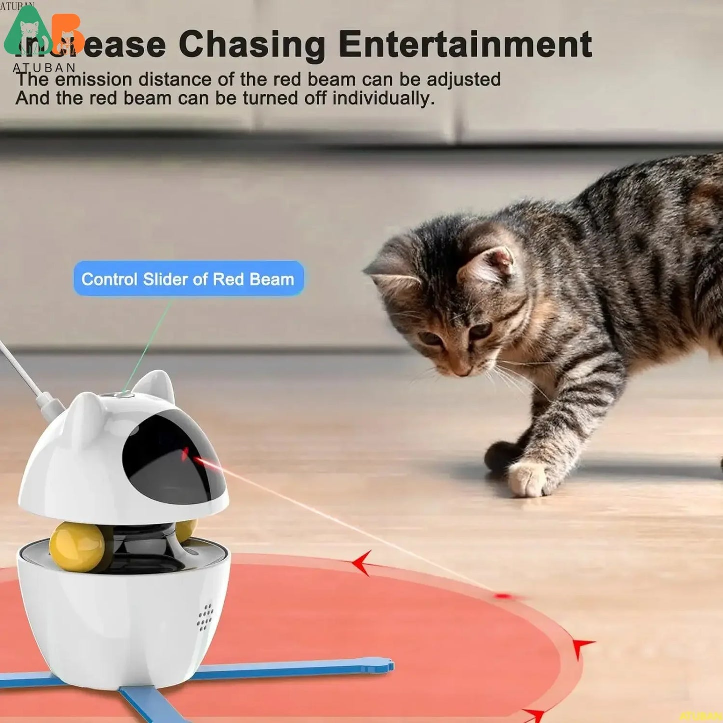 3-in-1 Automatic Interactive Cat Toy with Laser