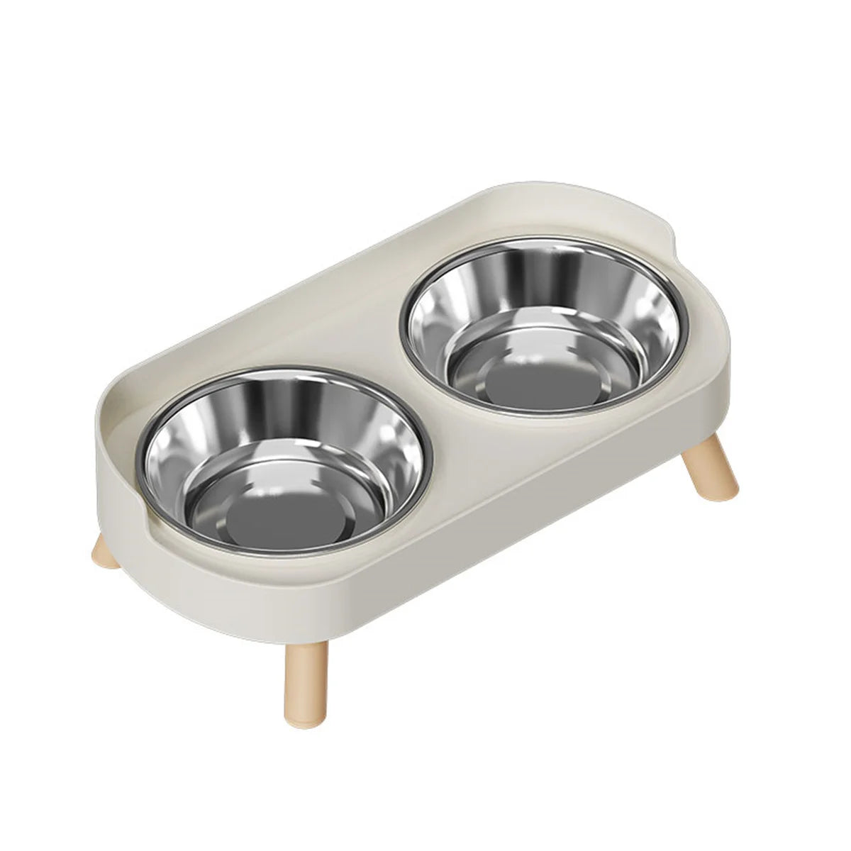 Elevated Double Food & Water Bowl for Cats & Dogs