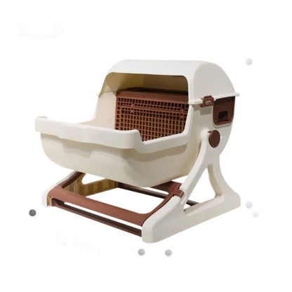 Petzrella Foldable Semi-Automatic Cat Litter Box – Large, Portable & Easy to Clean