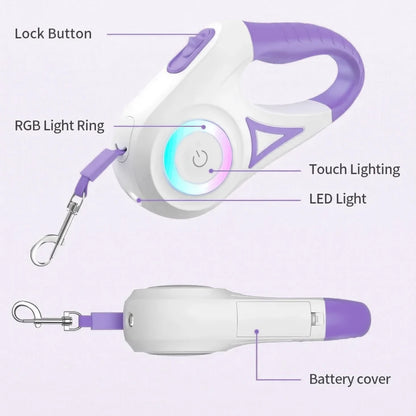 Petzrella LED Rollleine mit Licht – 3m & 5m