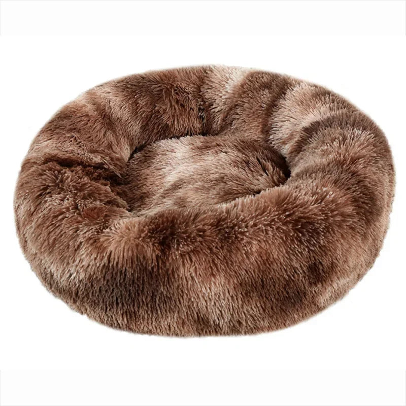 Petzrella Round Plush Pet Bed – Cozy Donut Cushion for Cats & Dogs