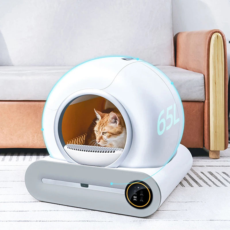 Petzrella 65L smarte, selbstreinigende Katzentoilette mit App-Steuerung und Ionen-Desodorierer