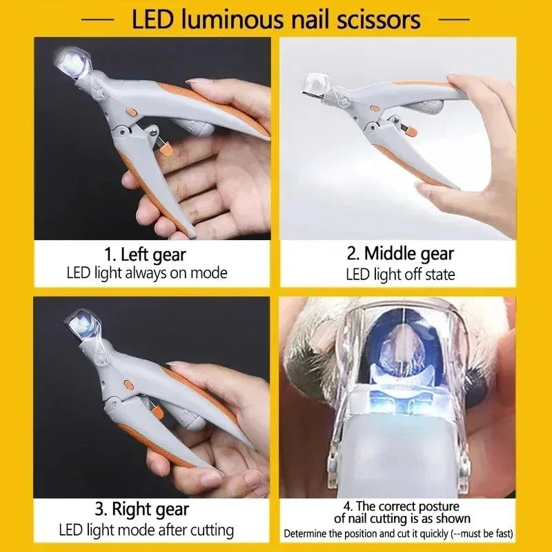 LED Pet Nail Clippers with Light