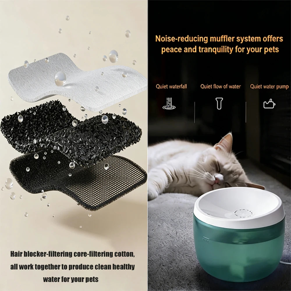Petzrella 3L Automatic Cat Water Fountain with Filter & Quiet Pump