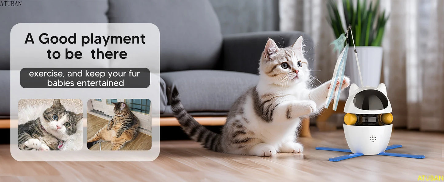 3-in-1 Automatic Interactive Cat Toy with Laser