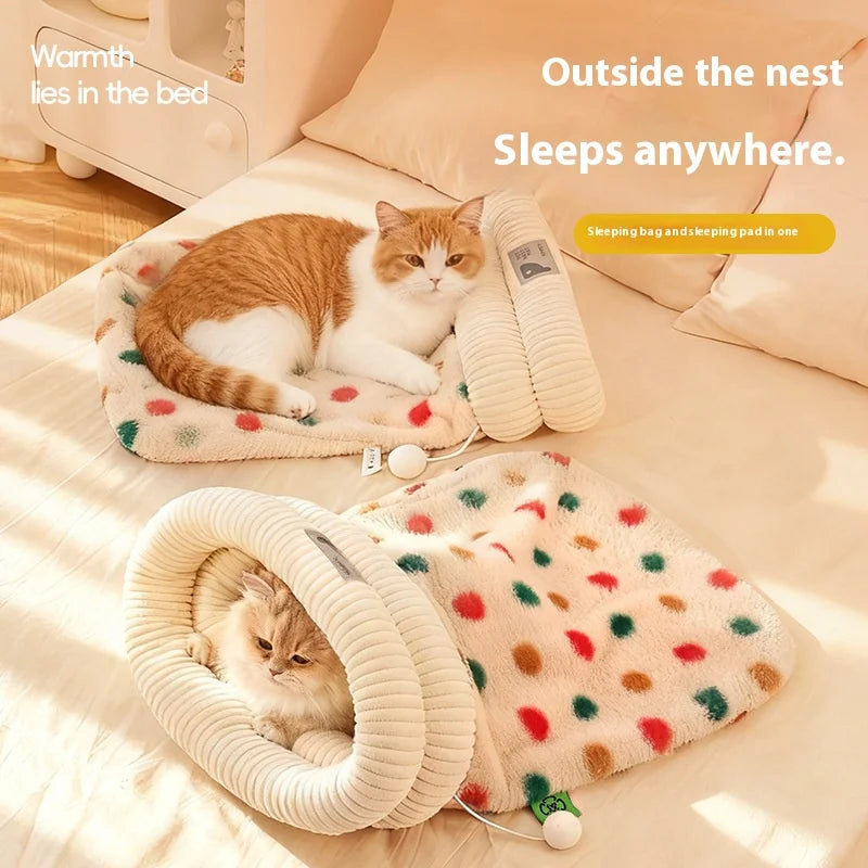 Plush Secure Cat Sleeping Bag