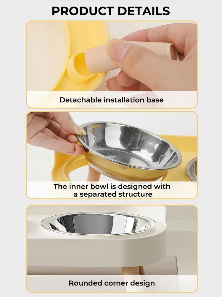 2-in-1 Stainless Steel Pet Dining Station