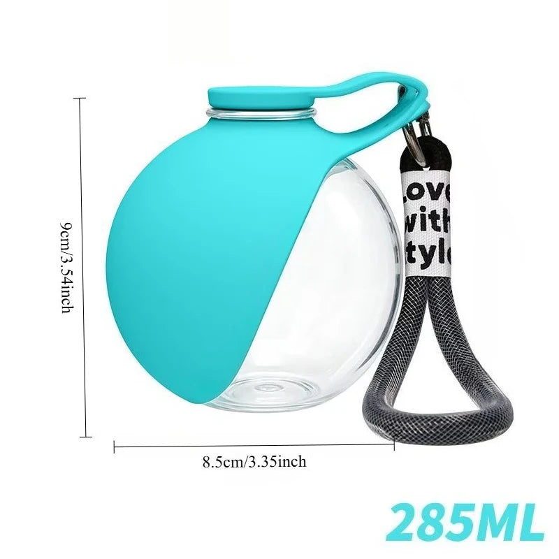 Petzrella Dog Water Bottle – Foldable Silicone Bowl, 285ml Leak-Proof Travel Cup