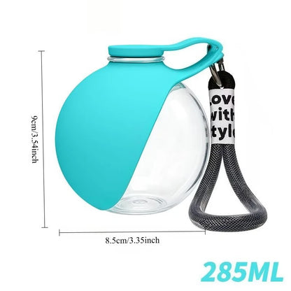 Petzrella Dog Water Bottle – Foldable Silicone Bowl, 285ml Leak-Proof Travel Cup