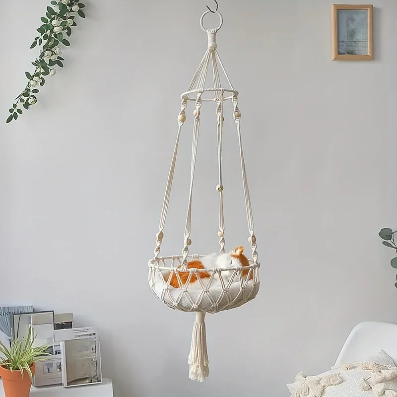 Hanging Cotton Cat Hammock Bed