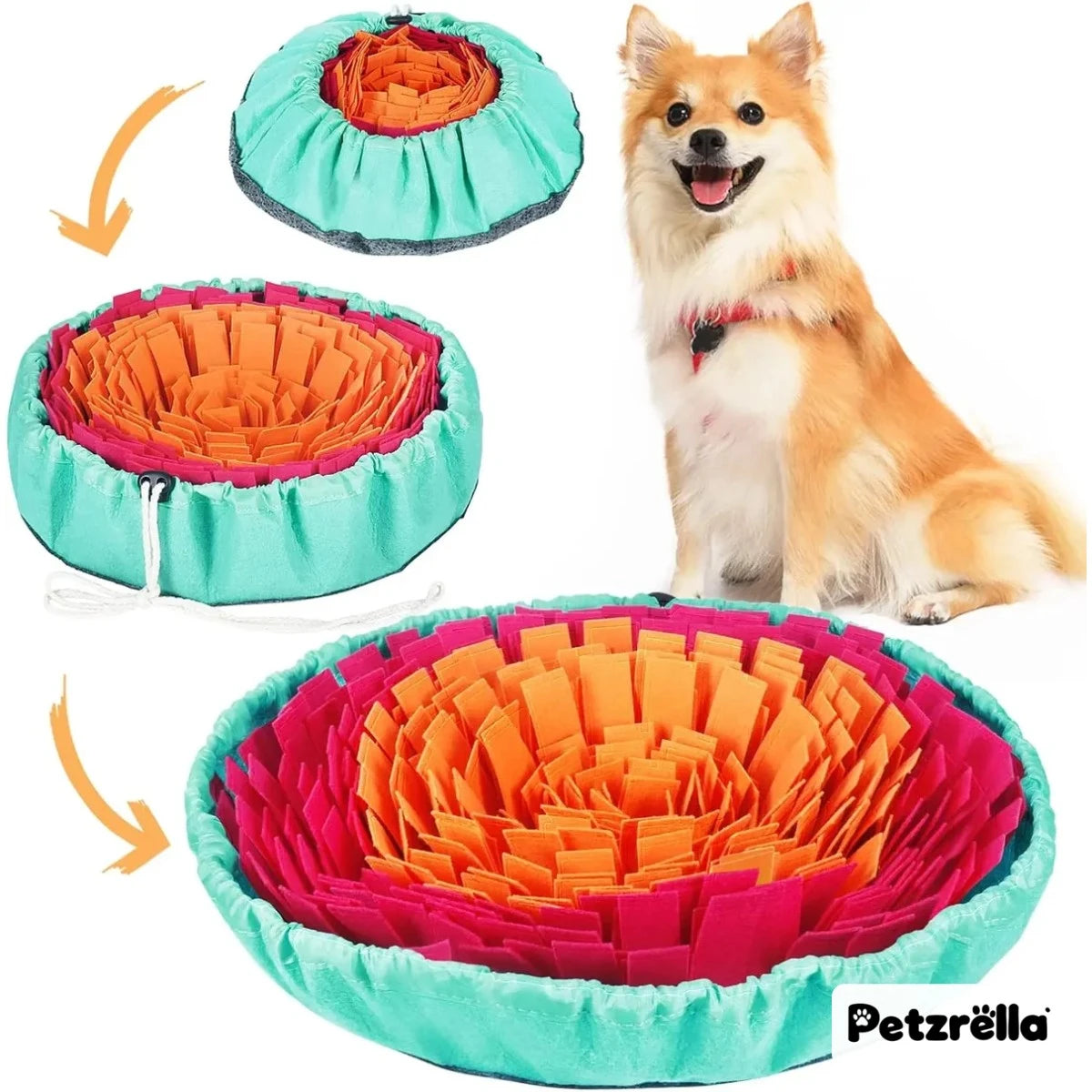 Petzrella Dog Snuffle Mat – Foraging Bowl for Slow Feeding